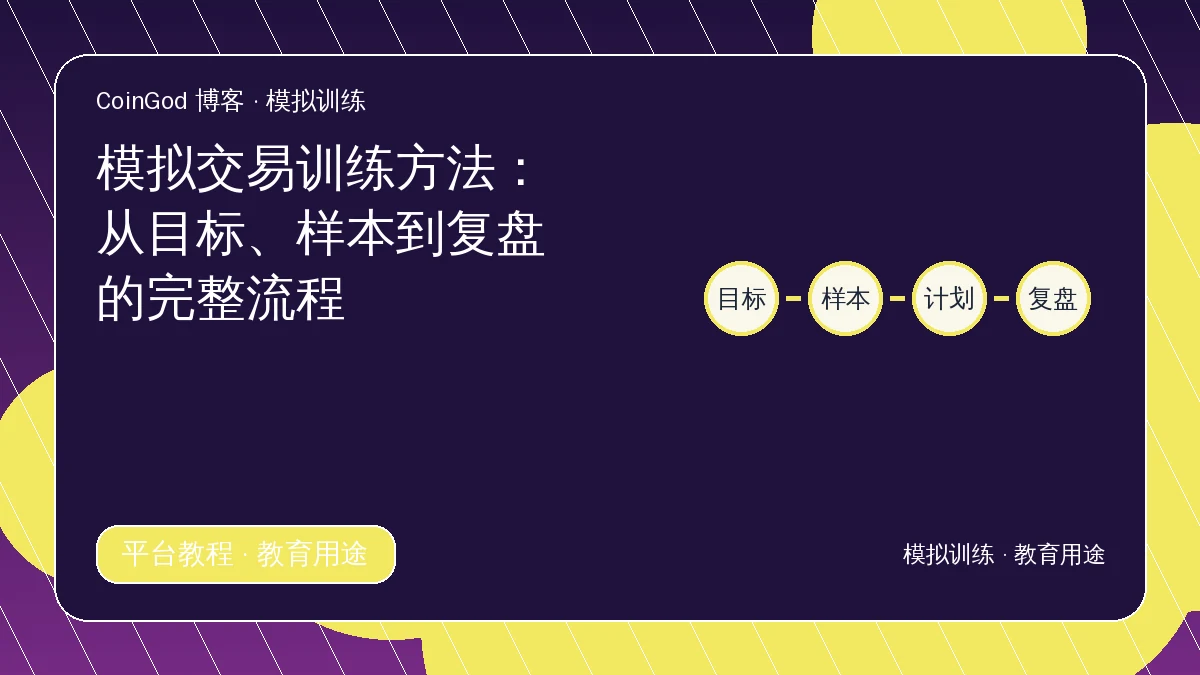模拟交易训练主图，展示目标、样本、计划与复盘流程节点