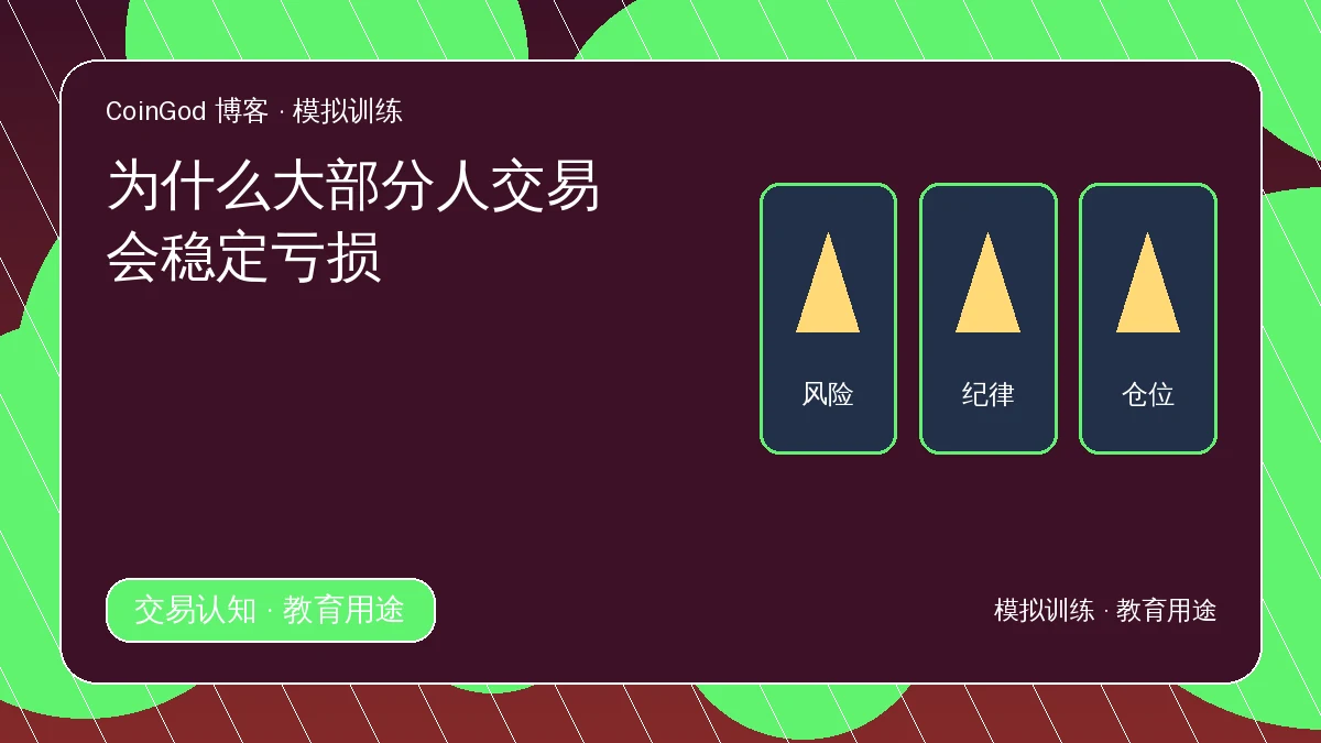 交易亏损分析配图，展示风险、纪律与仓位控制卡片